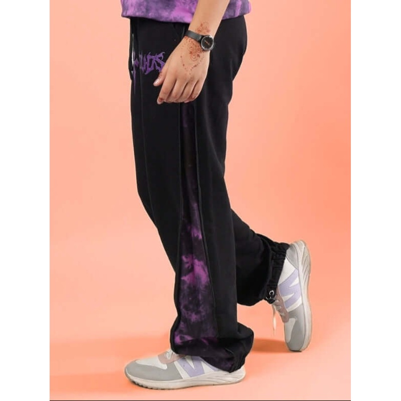 ZIPPER PANEL JOGGER FOR BOYS & GIRLS BLACK-PURPLE 1-2 YRS