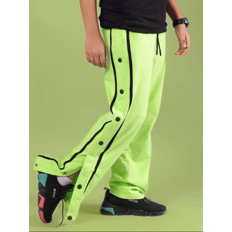 CONTRAST PANEL JOGGER FOR BOYS & GIRLS NEON GREEN 1-2 YRS
