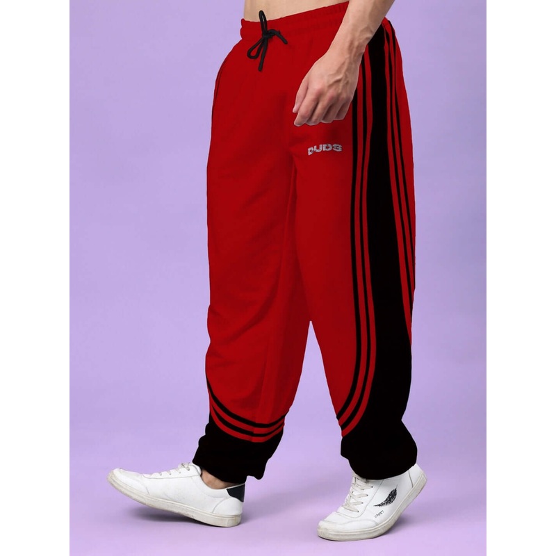 FRENZY CURVE CONTRAST JOGGERS RED BLACK XS