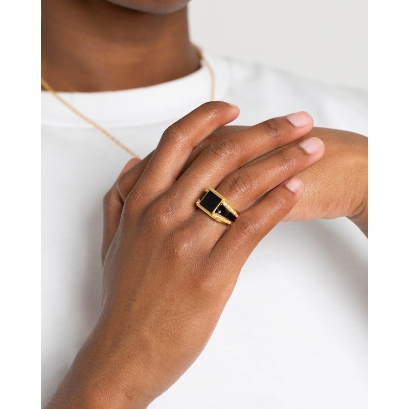 NXS Statement Ring Gold/Black 9