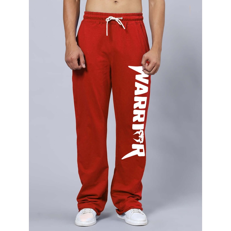 WARRIOR PRINTED COTTON TERRY JOGGER RED XS