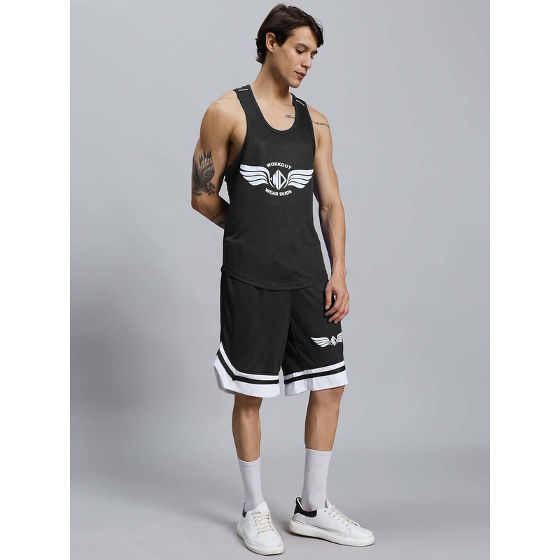 WD WINGS GYM CO-ORD SET MEN BLACK XS