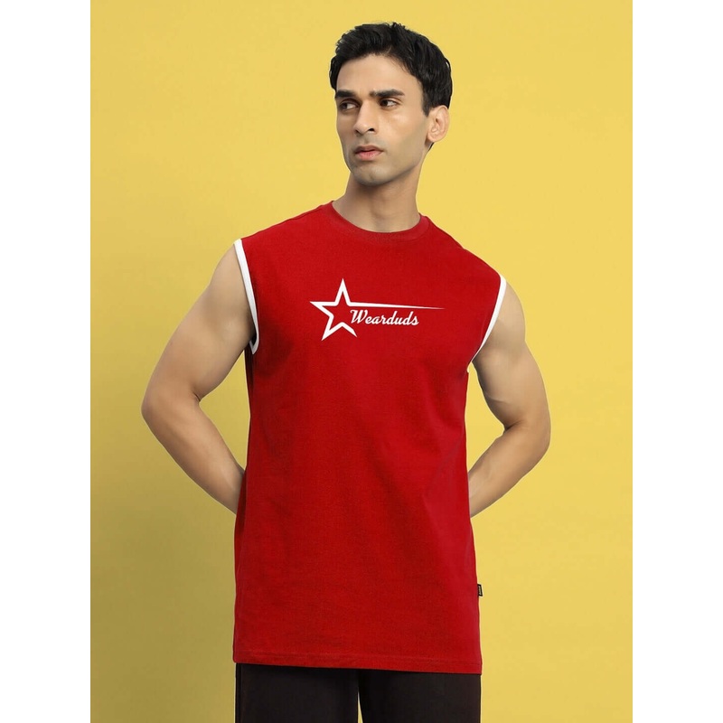 ASTRA GYM SLEEVELESS T-SHIRT RED XS