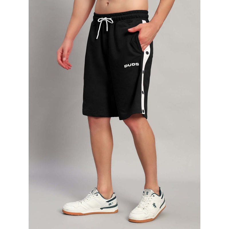 EZEL REGULAR FIT SHORTS BLACK COTTON XS