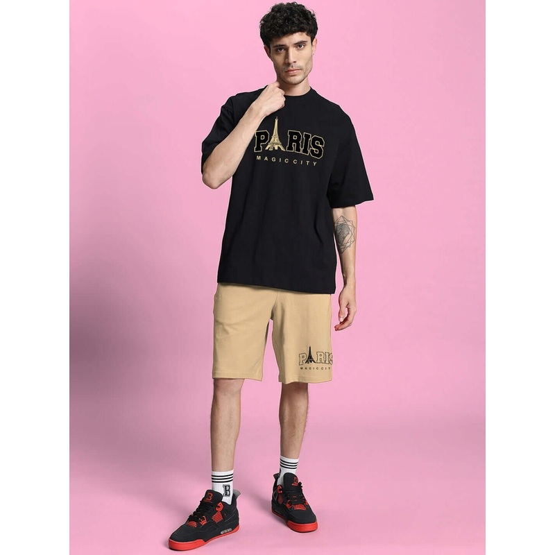 MAGIC CITY SUMMER CO-ORD SET BLACK BEIGE XS