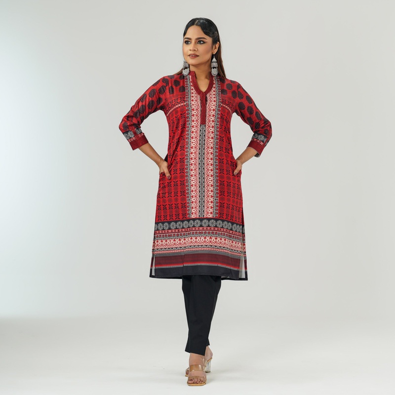 Womens Ethnic Maroon Kurti S MAROON