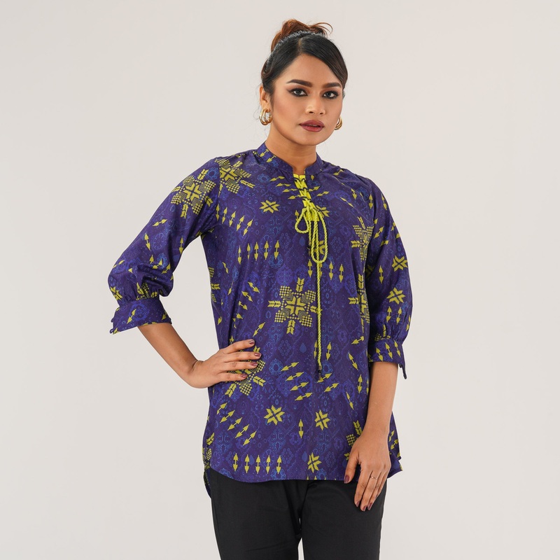 Womens Royal Blue Ethnic Top S ROYAL BLUE