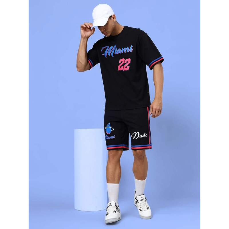 MIAMI COLOR BLOCK CO-ORD SET BLACK XS