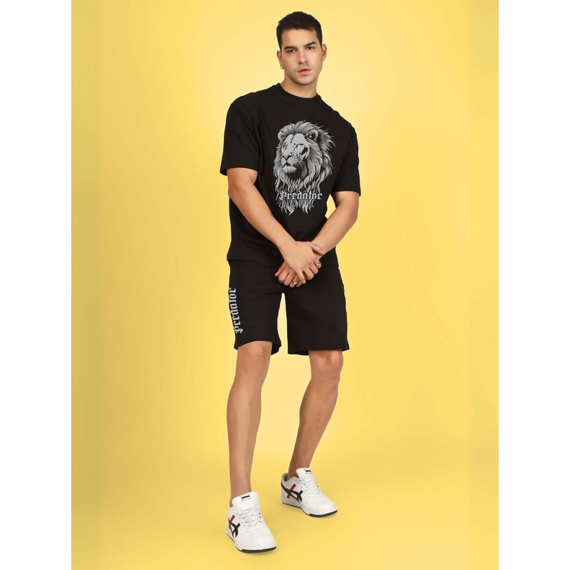 PREDATOR LEGND PRINTED SUMMER CO-ORD SET BLACK XS