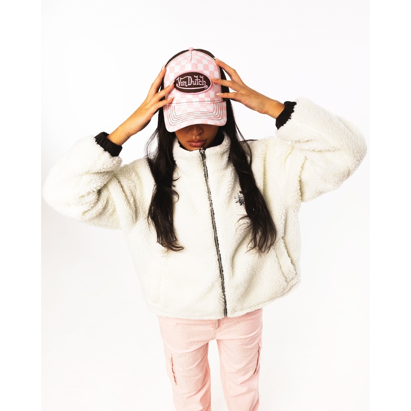 Stussy Women’s Reversible Work Sherpa Jacket Black/White 6