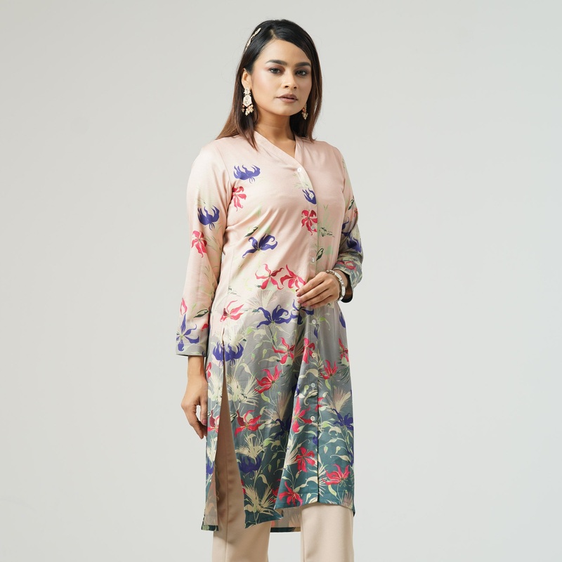 Womens Multi Color Printed Kurti S MULTI COLOR 1