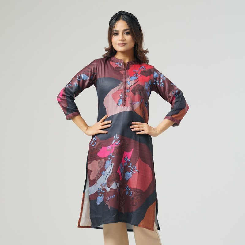 Womens Multicolor Printed Kurti S MULTI COLOR 2