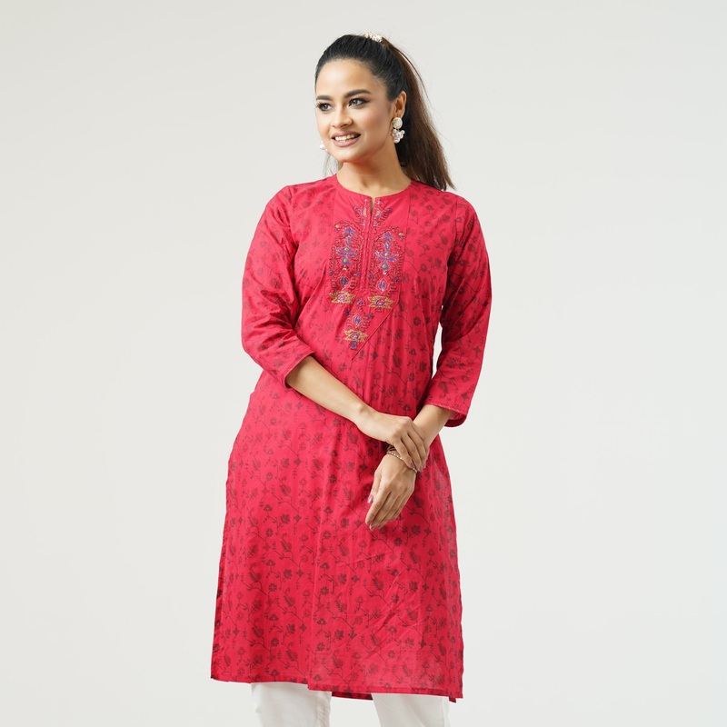 Womens Red Kurti S RED