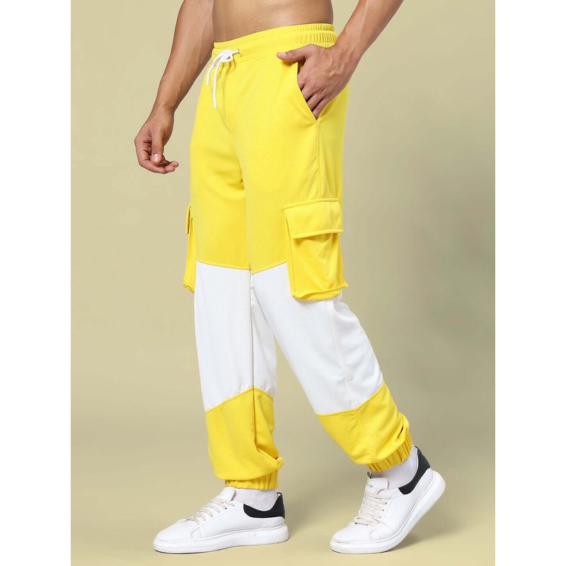 RADIANT RELAXED FIT JOGGERS YELLOW WHITE XS