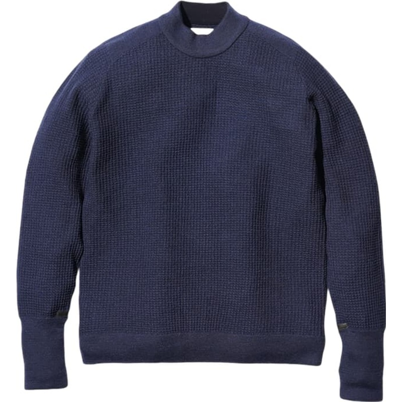 Snow Peak Mock Neck Waffle Alpaca Knit Sweater – Unisex