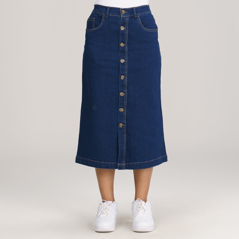 Womens Indigo Denim Skirt 32 INDIGO