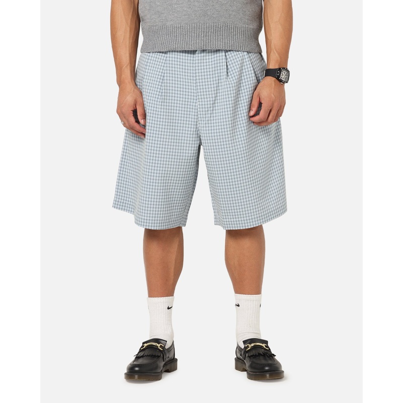 XXIII Baggy Pleated Shorts Blue Check 28