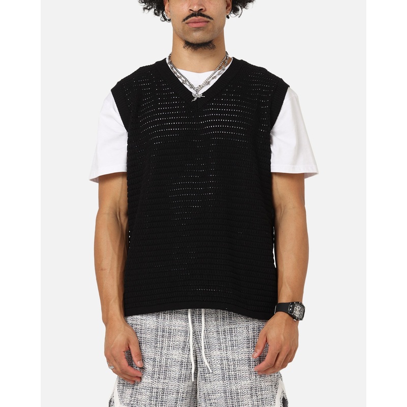 XXIII Open Knit Vest Black S