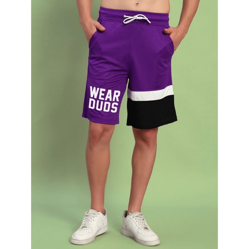 BET ON YOURSELF REGULAR FIT SHORTS PURPLE BLACK XS