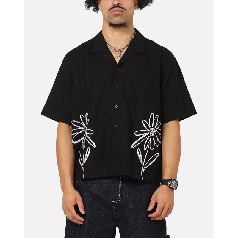 Carre Hand Picked Button Up Shirt Black XS