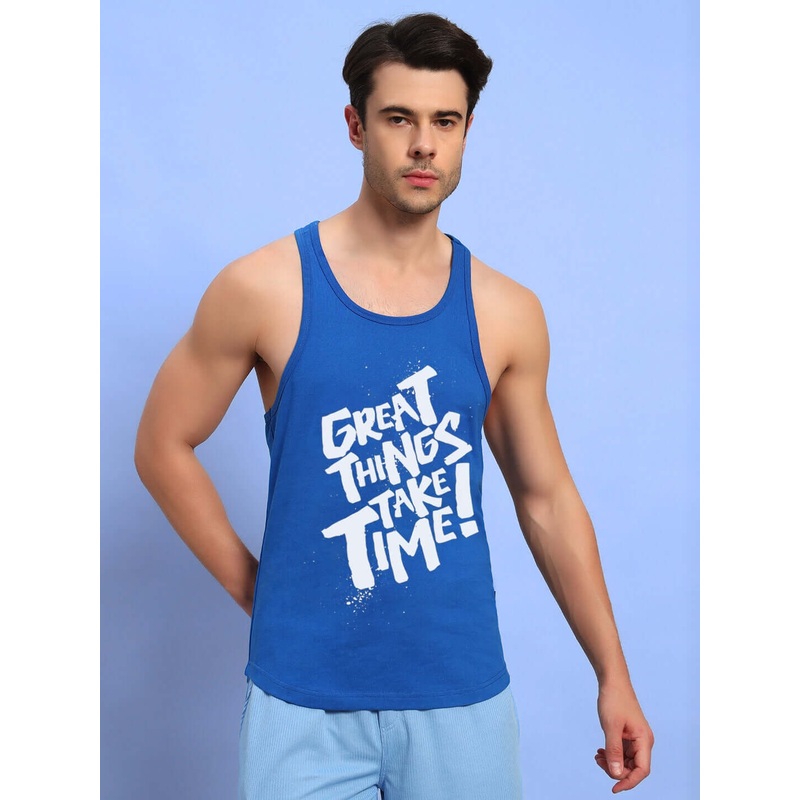 GREAT THINGS GYM T-SHIRT ROYAL BLUE XS