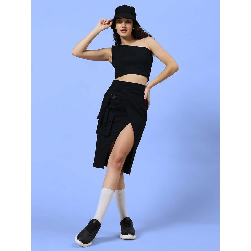 WOMEN’S COOKSEY FIT & FINE CO-ORD SET BLACK XS