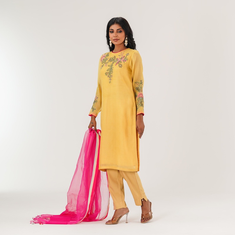 Ethnic Yellow Three Piece S YELLOW