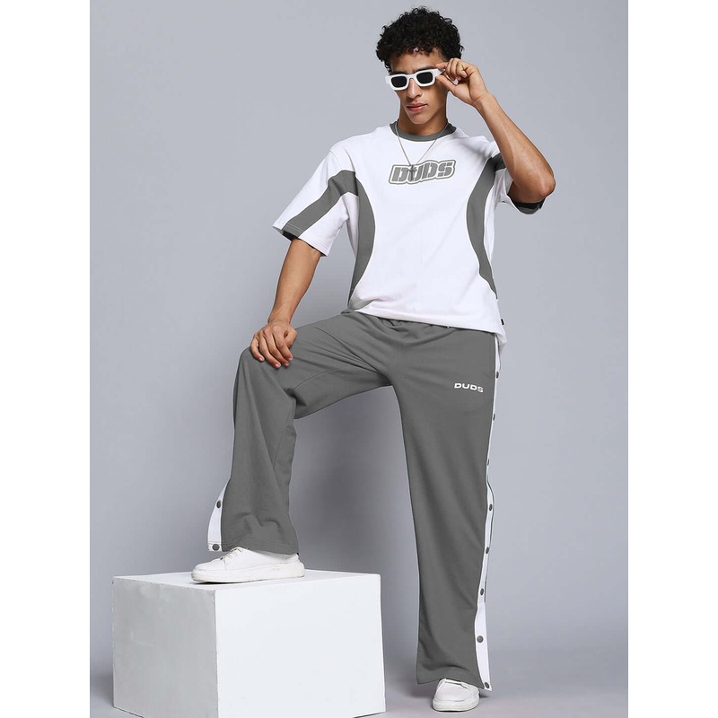 EZEL RELAXED FIT CO-ORD SET WHITE-GREY XS