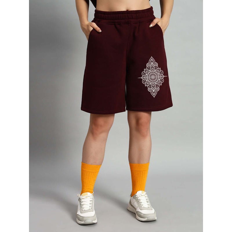 WOMEN’S YANTRA FLEECE SHORTS WINE XS