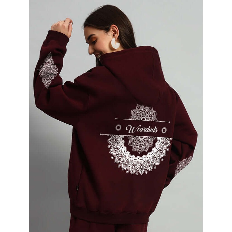WOMENS YANTRA FLEECE HOODIE WINE XS