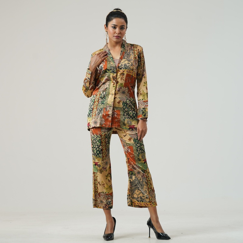 Womens Yellow/Black Blazer Set S YELLOW/BLACK