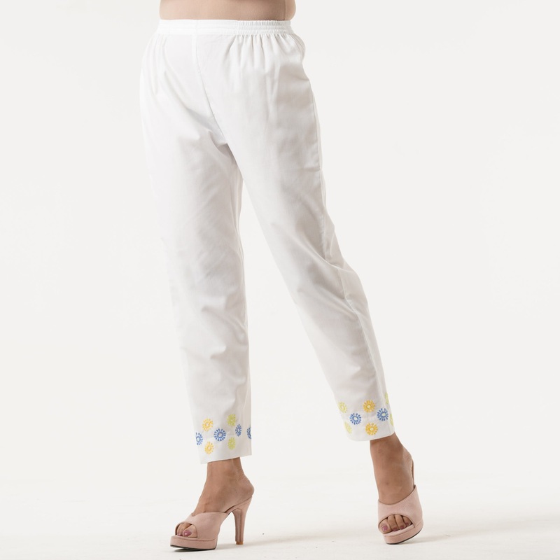 Ethnic Off-White Cotton Bottom S OFF WHITE