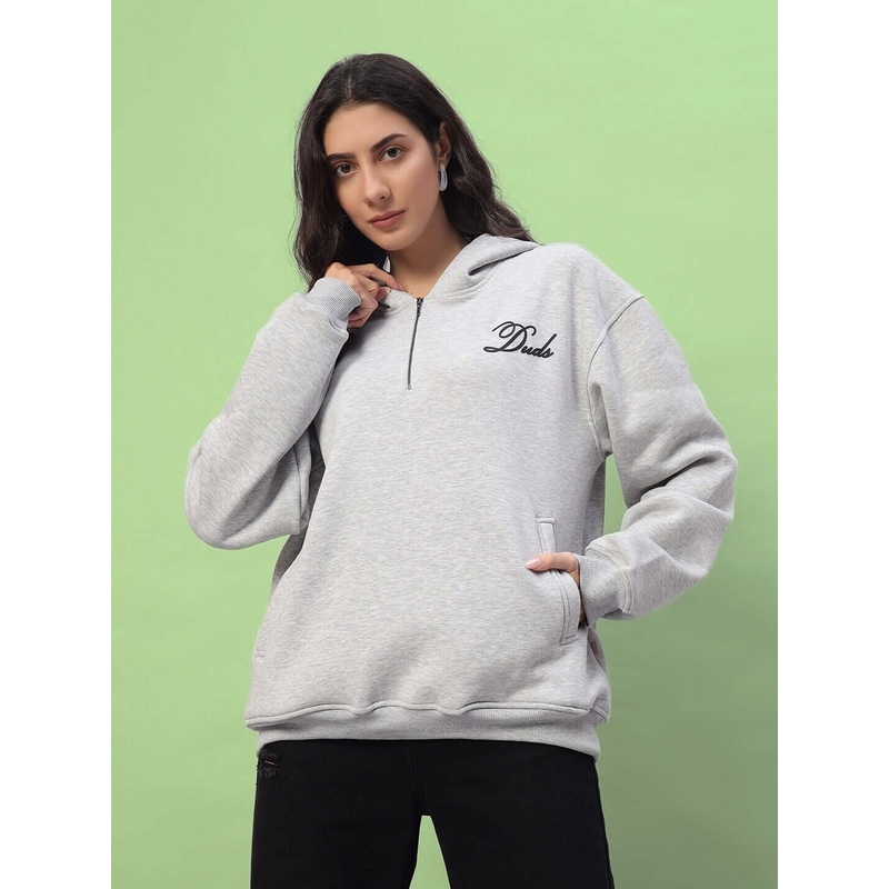 WOMEN AMARILLO FLEECE HOODIE MELANGE GREY XS