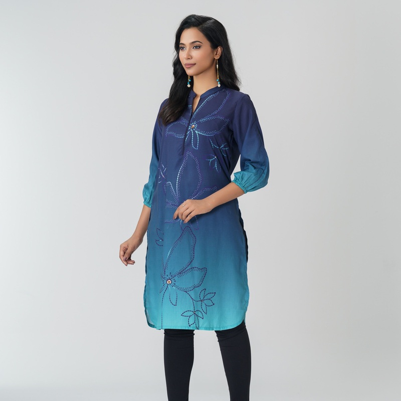 Women Navy Ethnic Kurti S NAVY