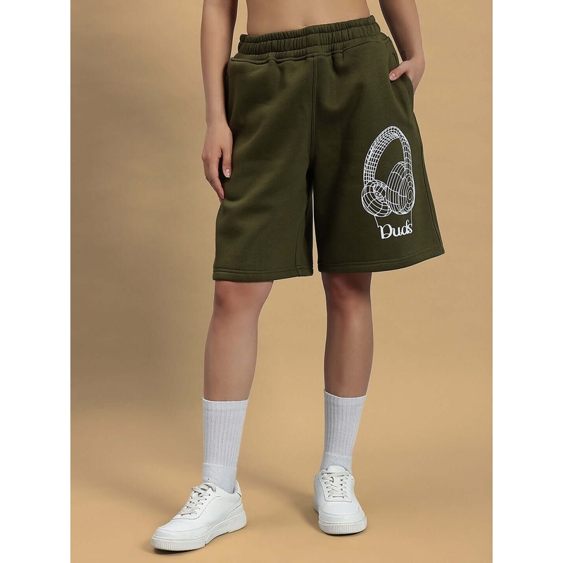 WOMEN OPERA FLEECE SHORTS OLIVE GREEN XS