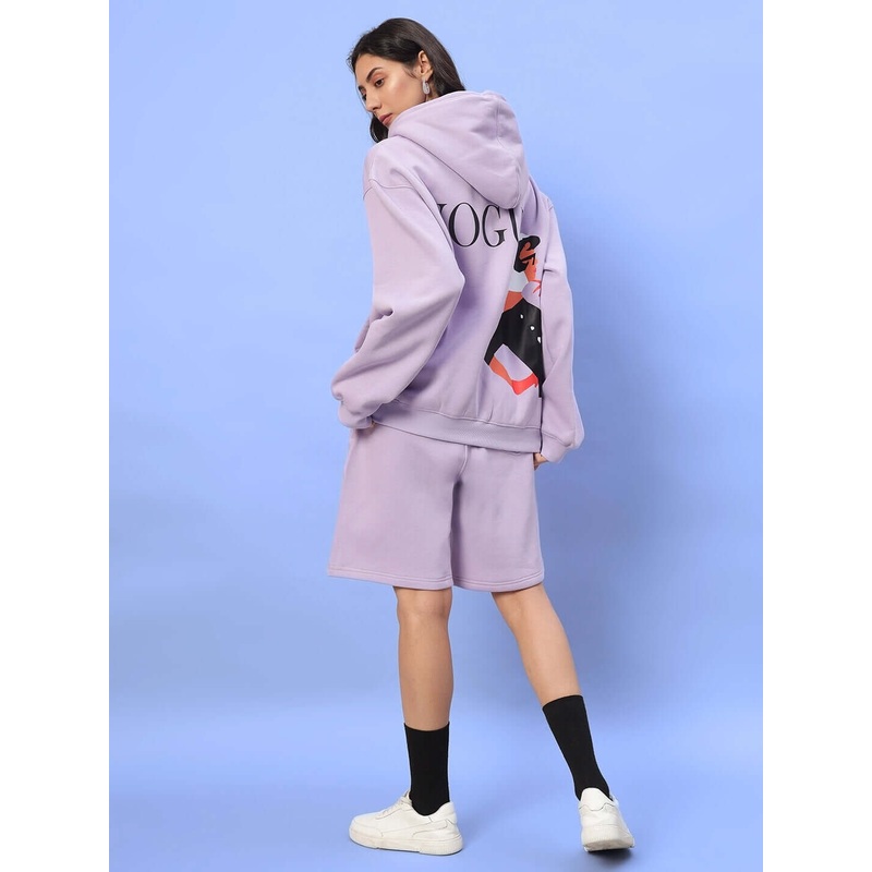 WOMEN RITZY FLEECE CO-ORD LILAC S