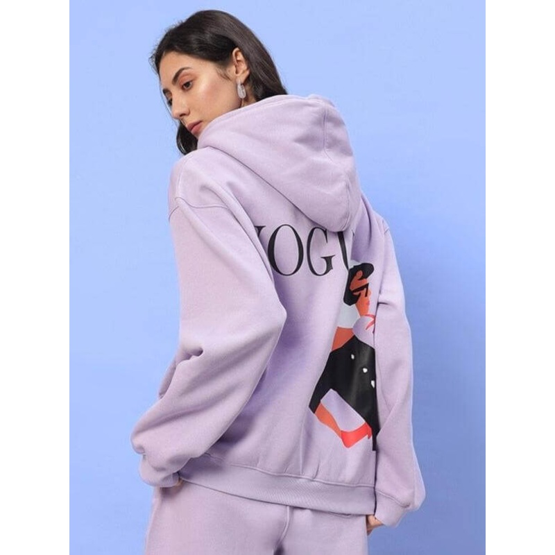 WOMEN RITZY FLEECE HOODIE LILAC XS