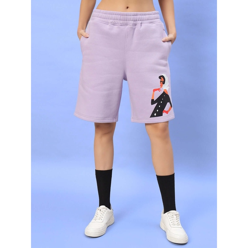 WOMEN RITZY FLEECE SHORTS LILAC XS