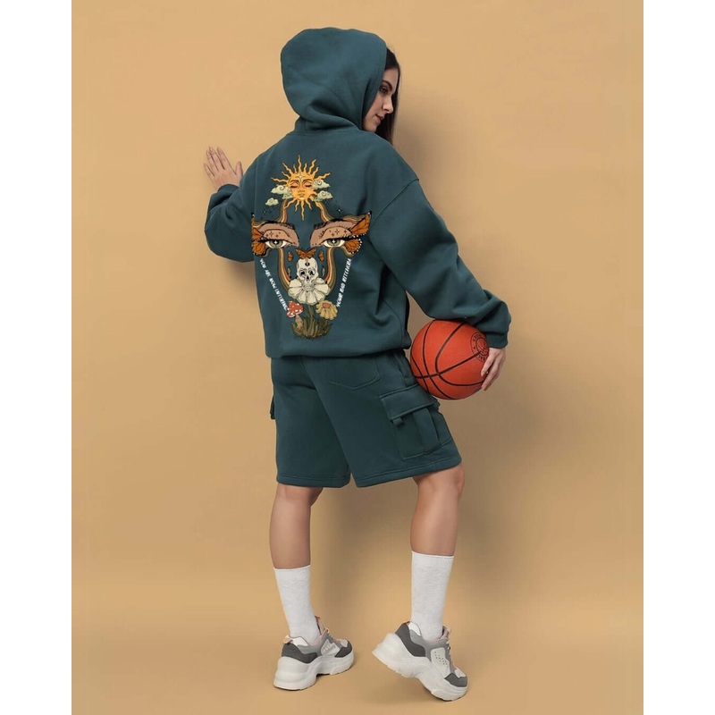 WOMEN’S EYES ON RISE FLEECE CO-ORD TEAL GREEN S