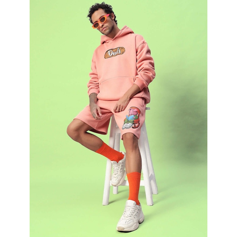 DELIBERATE FLEECE CO-ORD PEACH MEN XS