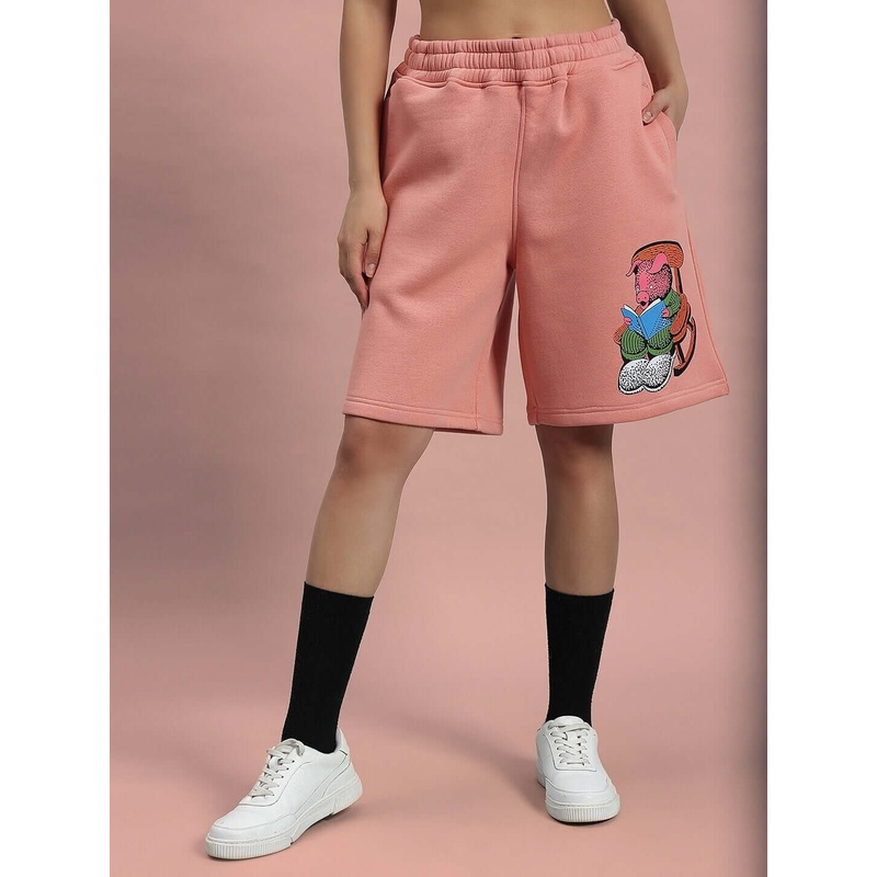 WOMEN DELIBERATE FLEECE SHORTS PEACH XS