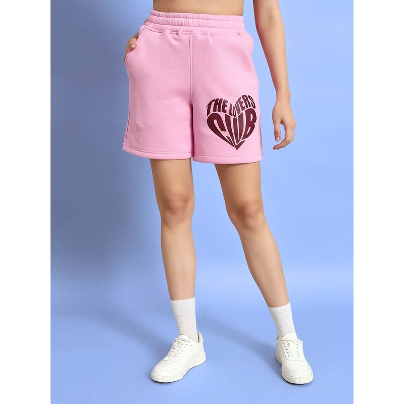 WOMEN LOVERS CLUB FLEECE SHORTS PINK XS