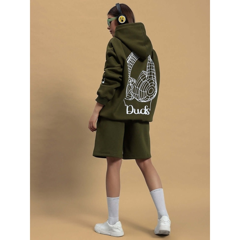 WOMEN OPERA FLEECE CO-ORD OLIVE GREEN XS