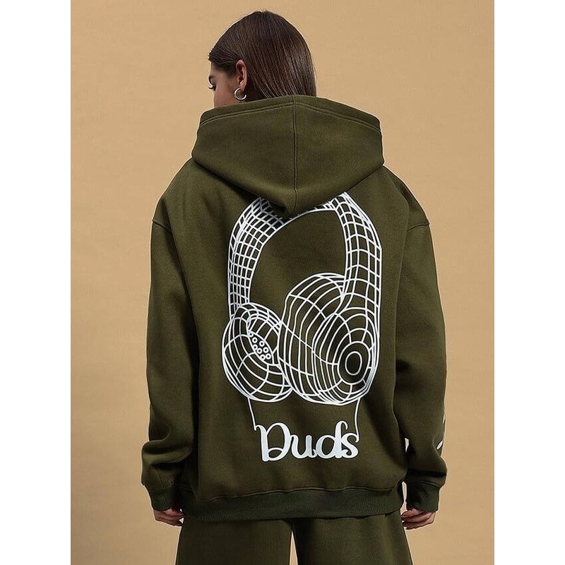 WOMEN OPERA FLEECE HOODIE OLIVE GREEN XS