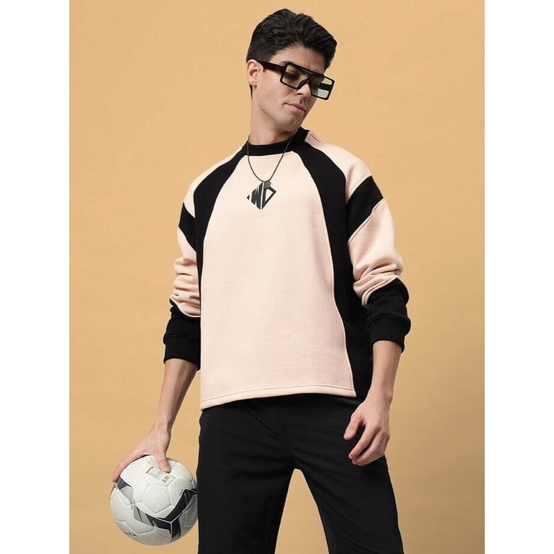 AERO OVERSIZED FLEECE SWEATSHIRT BEIGE S