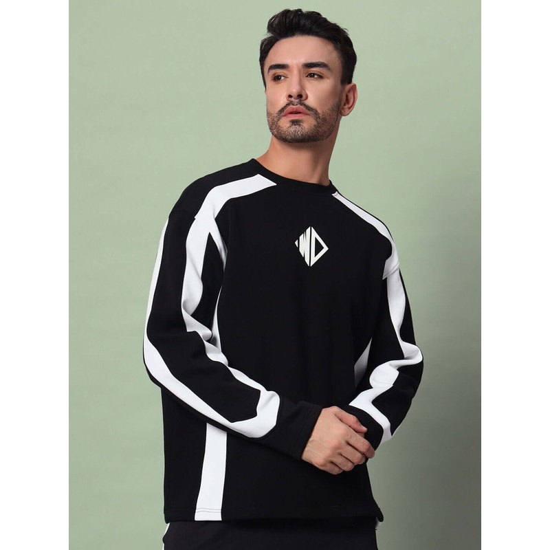 RUGBY OVERSIZED FLEECE SWEATSHIRT BLACK S