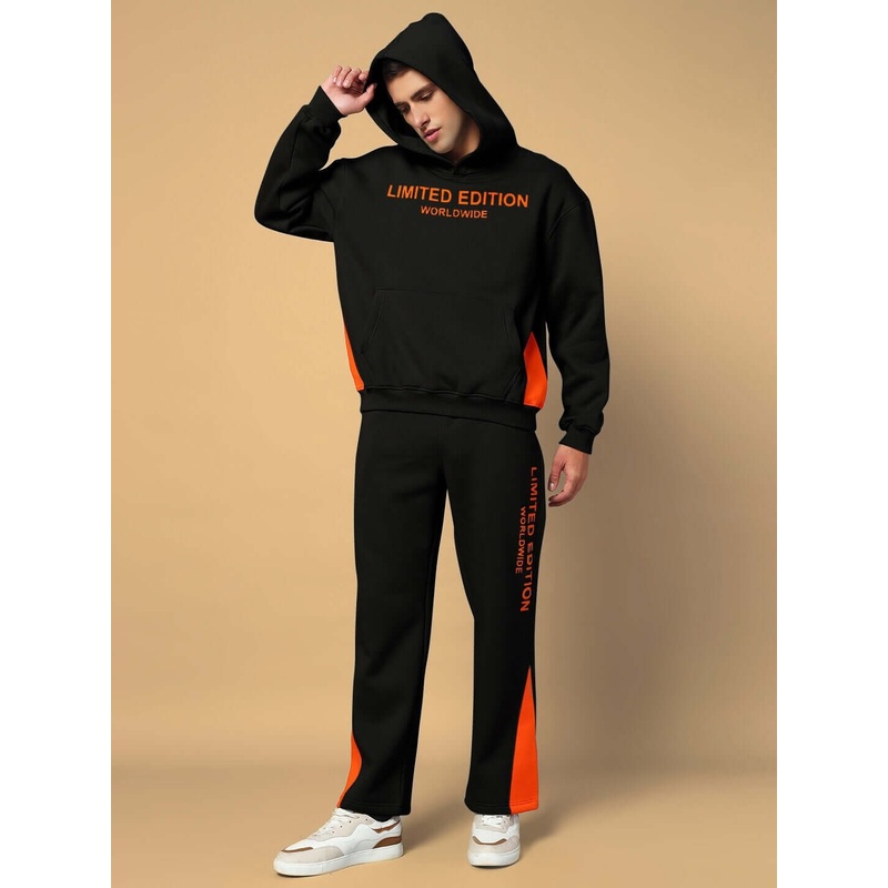 WORLDWIDE FLEECE CO-ORD SET BLACK XS