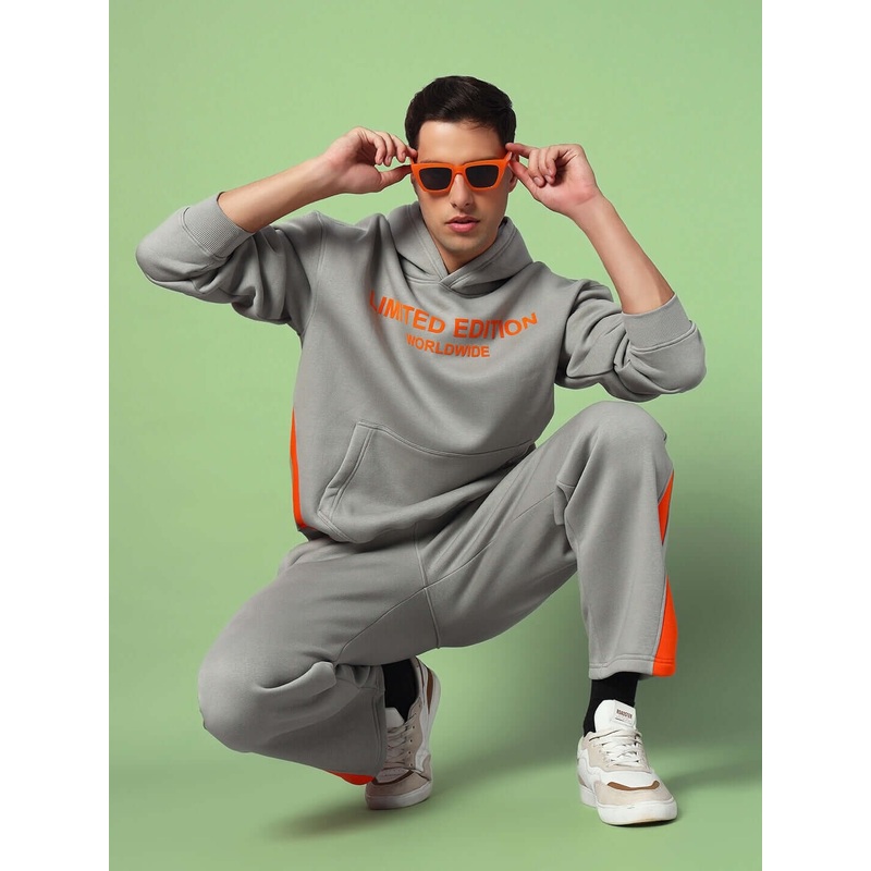WORLDWIDE FLEECE COLORBLOCK CO-ORD GREY XS