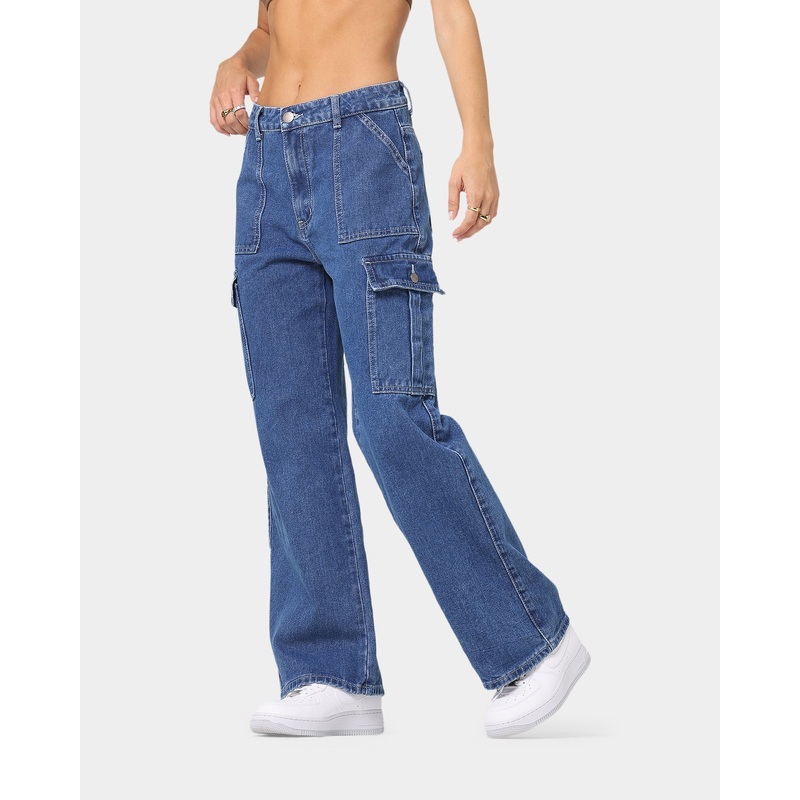 XXIII Women’s Poppy Wide Leg Cargo Pants Blue 6 (XS)