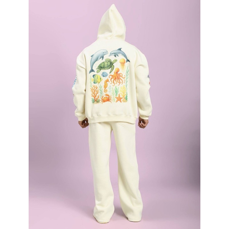 OCEAN BUDDIES FLEECE CO-ORD SET OFF-WHITE XS
